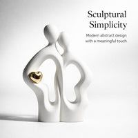 Abstract Couple Statue Hugging, Modern Ceramic Porcelain Figurine Ornaments for  #variant:White