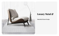 Single Sofa Chair Light Luxury design Upholstered Armchair Nordic Aesthetic Ergonomic Comfort for Apartment Dwellers, Creamice