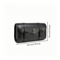 Biker-Style Motorcycle Hanging Bag Riveted Motorcycle Bag with Skull Emblem Structured Saddlebag Long-Lasting for Bikers