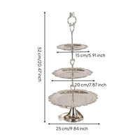 3-Tier Dessert Stand Round Cupcake Stand Easy to Assemble Cupcake rack with Metal Rod for Wedding Planners, Weddings