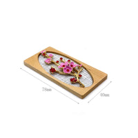 Blossom Frame Patterned Background Miniature Floral Frame Wooden Finish Miniature Decoration
