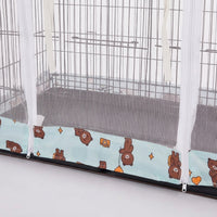 Pet Cage Cover with Ventilation Net Cover, Breathable Mesh Material with Patterned Trim, Dustproof Cage Cover for Indoor Outdoor Use, Cover