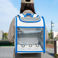 Pet Backpack for Cats, Large Capacity Cat Carrier with Transparent Dome, Outdoor Pet Backpack for Travel and Hiking, Patent 202030228427.3