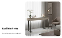 Modern Design Dressing Set with Lighted Mirror Minimalist Aesthetic Vanity Table Integrated Storage Drawer Makeup Desk Matching Stool Included for Women, Homeowners, Teens, Apartment