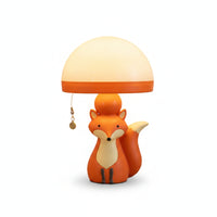 Orange and Cream Toadstool Table Lamp Warm Light Home Decor