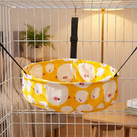 Cat Hammock Hanging Cat Bed with Metal Hooks, Round Basket Cat Cage Hammock and Bed, Soft Multi-Season Pet Cage Accessory for Daily Resting