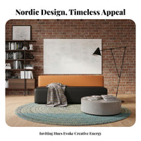 Minimalist Design Multi-Piece Configurable Couch Sturdy Construction L-Shaped Sectional Sofa Rounded Corners Commercial Furniture High-Density Foam for Visitors, Business Clients, Office Workers, Reception Area, Company Lobby, Waiting Room