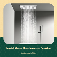Wall-Mounted Digital Shower Faucet, Brass Rainfall System