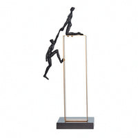 Abstract Sculpture Electroplated Human Figurine Artistic Sculpture with Frame for Homeowners, Living Room, Bookshelf, Office