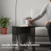 Transparent Pedestal Table Table Minimalist Design Transparent Geometric