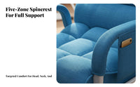 Padded Folding Lounger Foldable Design Recliner Adjustable Spine Supportrest Multi-Position Locking for Office Workers, Bedroom