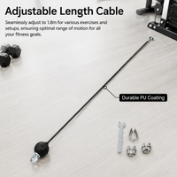 Black Cable Pulley System Home Gym, PU Coated Steel Replacement Cable, Heavy Duty Fitness Cable for Multi Gym, 300kg Load