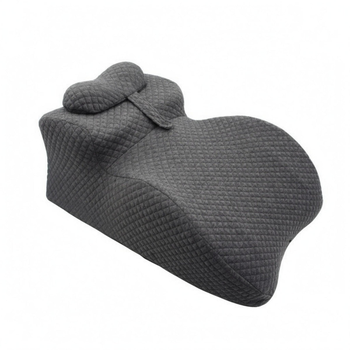 Memory Foam Angled Pillow Diamond Textured Bedding Item Dark Gray for Phone Use