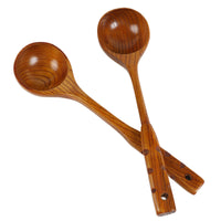 Vintage Wooden Spoon with Custom LOGO Large Soup Spoon for Home and Commercial Kitchen Cooking Hot Pot Long Handle Soup Spoon