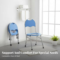 Folding Bedside Commode Portable Foldable Toilet Stool Stable Support for Travel