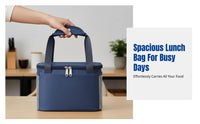 Insulated Lunch Bag, Waterproof Bento Tote, Handheld for Office, Students