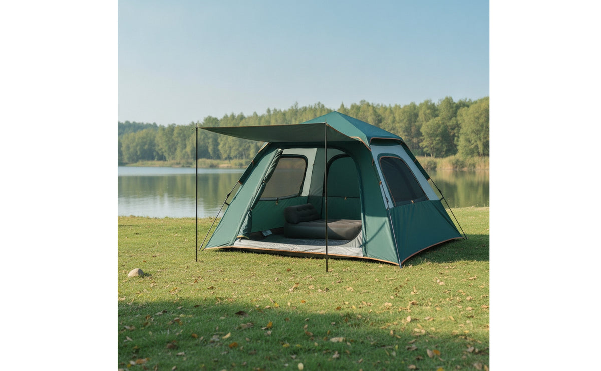 Easy Setup Automatic Tent Double Door Instant Instant Setup Tent Portable Water-Resistant for Campers, Families, Backpackers, Backyard, Hiking, Beach