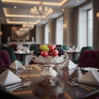 Metal Fruit Bowl European Design Decorative Serving Bowl Pedestal Base for Hotel