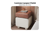 Curvy 2-Drawer End Table Modern Design Nightstand Minimalist aesthetic for Renters