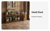Tiered Planter Shelf with Trellis Floor-Standing Stepped Plant Stand Weather-Resistant Easy to Assemble for Gardeners