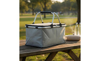 Foldable Outdoor Basket Lightweight Insulated Folding Basket Foldable Chiller Tote Waterproof Liner Large Capacity Food Tote