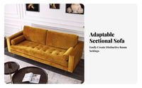 Space-Saving L-Shaped Fabric Sofa Minimalist aesthetic L-Shaped Sofa with Ottoman Plush Upholstery Sectional reconfigurable Design for Apartment Dwellers, Families, Homeowners, Lounge Area, Home