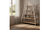 Freestanding Five-Tier Display Shelf Narrow-Footprint Standing Shelf with Five Tiers Tall Open Display Rack Space-Saving for Homeowners, Collectors, Living Room, Studio, Shop
