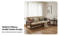 Sturdy Wood Frame Wooden Folding Sofa Bed Three-Seater triple-fold Mattress Sofa transformable Design Living Room Seating two-in-two-in-two-in-singleUse for Apartment Dwellers, Families, property owners, Bedroom, Home Office