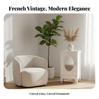 Carved Bedside Cabinet French Vintage design Nightstand Elegant Design for Adults