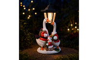 Geese Statue with Solar Lantern Waterproof Goose Statue with Lantern Sturdy