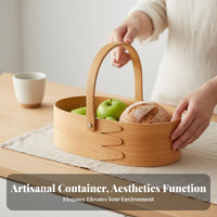 Handled Wood Chip Basket Japanese carrying design Tote With Carrying Handle
