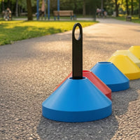 24 Pieces Plastic Cone with Handle Slim Agility Cone Compact Sports Equipment Multi-Sport for Coaches, Athletes, Trainers, Soccer Training, Obstacle Courses