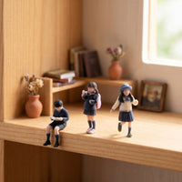 3 Pieces Schoolchildren Figures 3D Printed Diorama Figures Painted Miniature People Figurines for Hobbyists, Dioramas