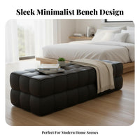 Paddeded Shoe Rack Bench Comfortable Padded Seat Upholstered Waterfall Bench with Shoe Rack High Load Capacity for Living Room