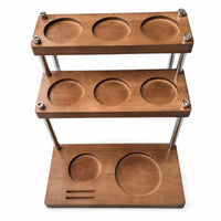 Coffee Tamper Stand Wooden Compressing Station with Tamper Holder Organized Compressing Station with Portafilter Holder for Baristas