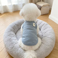 Short Vest Dog Tank Top for Small Dog Clothes, Solid Color Ribbed Polyester Puppy Clothes, Korean Style Summer and Spring Garments for Pets