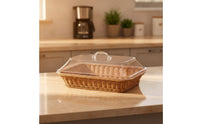 Bread Basket with Acrylic Lid Rectangular Bread Basket with Lid Hygienic for Dining Table