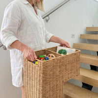 Wicker Stair Container Large Capacity Stair Step Storage Container Easy to Carry