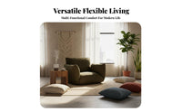 Adjustable Floor Lounger Space-Saving Design Adjustable Backrest Lounger Reclining Function No Assembly Required for Living Room