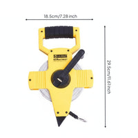 Wear-Resistant Exposed Reel Fiberglass Measuring Tape Non-Stretch Fiberglass Tape Measure High Strength Ergonomic Handle for Surveyors