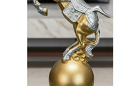 Horse Figurine on Globe Luxury Design Stallion Figurine Statement Piece