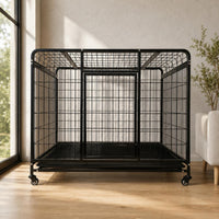 Metal Pet Cage Wheels Wheels Portable Pet Cage Square-Tube Frame