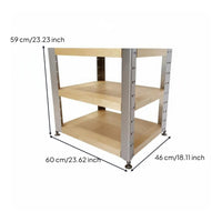 Wood and Aluminum Stereo Rack Shock Absorbing High-Fidelity Equipment Rack Modern Design Amplifier Stand for Audiophiles, Listening Room, Home Theater