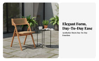 Foldable Armchair Space-Saving Upholstered Armchair Thick Cushion for Balcony