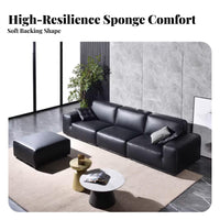 rectilinearlook Sofa Full real leather Living Room Furniture Top-Grain Cowhide Couch for Apartment Dwellers, homeowners, Home, Reception onice