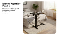 Overbed Laptop Table Foldable Rolling Overbed Table Multi-Functional for Seniors
