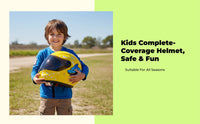 Adjustable kids helmet, full coverage