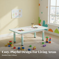 Kids Table and Chairs Set Writable Surface Adjustable Kids Table and Chair Set Wipe-Clean Desktop children's Erasable Drawing Desk for Home, Classroom