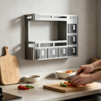 Wall-Attached Seasoning stand Rectangular Wall Seasoning Rack-Saving for Rental Kitchens