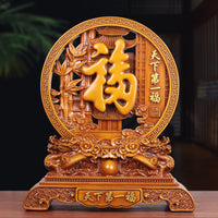Chinese Style Resin Ornament with Bamboo Wood Grain